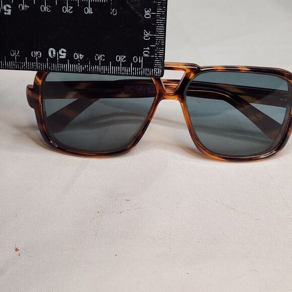 Vintage Style Eyes Gray Glass Lens Brown Tortoise Sunglasses Frames Japan Square - Picture 6 of 16